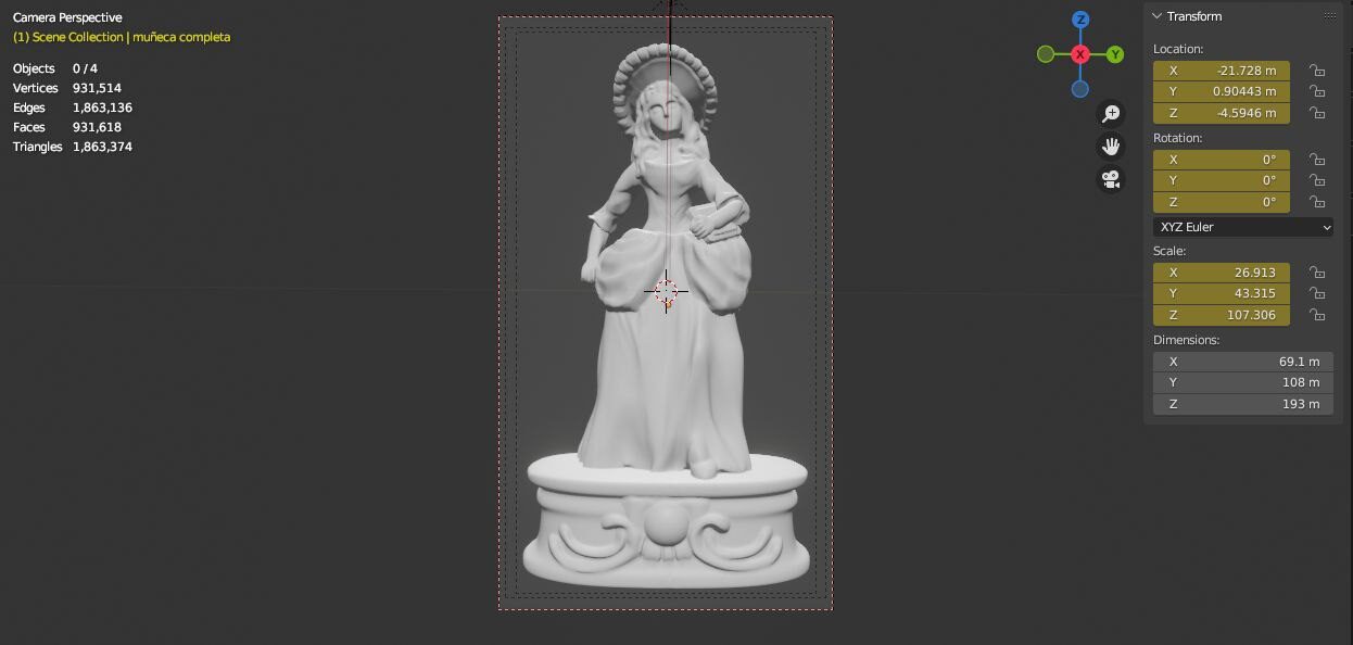 Modelo 3D: Muñeca de Porcelana