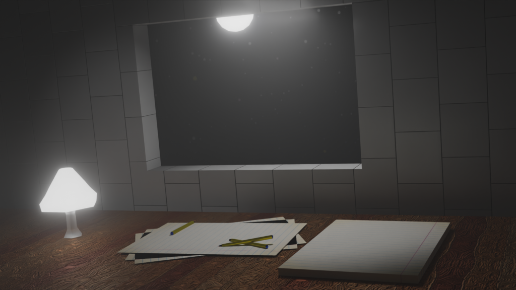 Escena lapiz y papel. Render Cycles